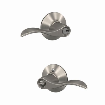 Picture of Ingersoll Rand F51AACC619 Schlage F51A ACC 619 Accent Door Lever, Keyed Entry Lock, Satin Nickel (EA)