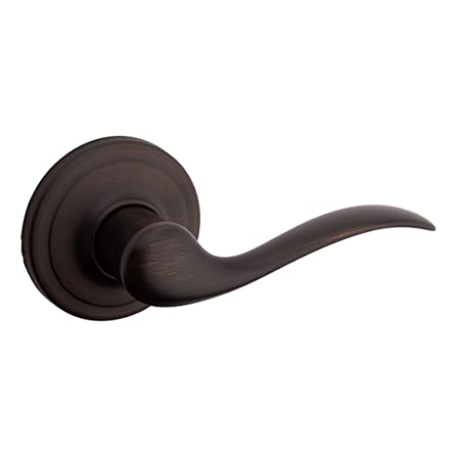 Picture of Kwikset 97880-679 Kwikset Tustin Dummy Door Handle, Single Sided Lever for Closets, French Double Doors, and Pantry, Venetian Bronze Non-Turning Right Handed Interior Push/Pull Lever, with Microban Protection (EA)