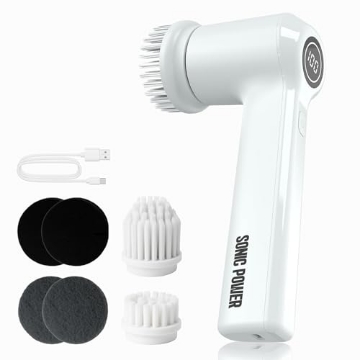 Picture of SONIC POWER INC CLEAN-W SonicPower Electric Spin Scrubber, Handheld & Ergonomic, IPx7 Waterproofing, 4 Multi-Purpose Attachments Included, Long Lasting Rechargeable Battery (EA)