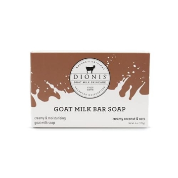 Picture of Creative Nail Design C33464-6 Dionis Goat Creamy Coconut and Oats Scented Hand and Body Soap Bar, Hydrating Moisturizing Wash for Sensitive Skin, Gentle Lasting Hydration, Cruelty Free, Non Greasy, Paraben Free, Made in USA, 6 oz (EA)