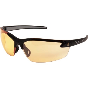 Picture of WOLF PEAK INTERNATIONAL,  INC DZ114-G2 Edge DZ114-G2 Zorge G2 Wrap-Around Safety Glasses, Anti-Scratch, Non-Slip, UV 400, Military Grade, ANSI/ISEA & MCEPS Compliant, 5.04" Wide, Black Frame/Amber Lens (EA)