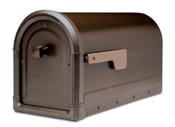 Picture of ARCHITECTURAL MAILBOXES 7900-5RZ-CG-10 Architectural Mailboxes Roxbury™ Heavy Duty Steel Metal Post Mounted Mail Box for Outside, Rubbed Bronze, Large Curbside Mailbox with Magnetic Latch (EA)