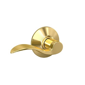 Picture of Ingersoll Rand F10VACC605 Schlage F10 V ACC 605 Accent Door Lever, Hall & Closet Passage Lock, Bright Brass (EA)