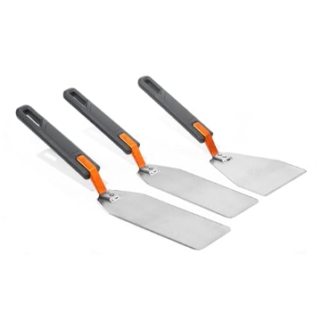 Picture of Blackstone 5275 Blackstone 5275 Foldable 3 Piece Spatula Set - Two Griddle Spatula Flipper and One Scraper - Flex Fold Model Stainless Steel- Easy to Carry and Clean, Perfect Grill Cooking Accessories (EA)