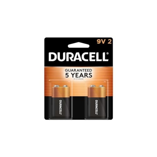 Picture of DURACELL(R) MN1604B2Z Duracell - CopperTop 9V Alkaline Batteries - long lasting, all-purpose 9 Volt battery for household and business - 2 count (PK-2-EA)