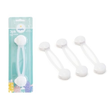 Picture of REGALO INTERNATIONAL LLC 6132 W Home Safety Multi-Purpose Adhesive Latch 3 Pack, Award-Winning Brand, Childproofing Lock, No Tools Needed White (EA)