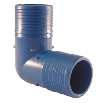 Picture of APOLLO INVESTMENT HOLDING ABTE112 Apollo Blue Twister 1-1/2 in. Insert x 1-1/2 in. Dia. Insert Acetal for Pressure Applications Elbow (EA)