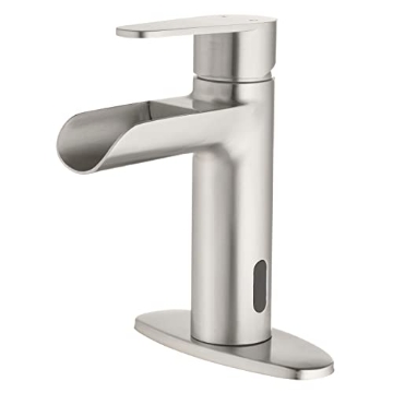 Picture of HOMEWERKS 29-B413S-HW Homewerks 29-B413S-HW Waterfall 4" Centerset Touchless Brushed Nickel Bathroom Faucet (EA)