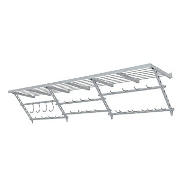 Picture of GARAGE ESSENTIALS 220863 Garage Essentials 220863 96 Inch Wide Wall Mounted Utility Storage Organization Rack with 4 Bike Hooks and 20 Regular Hooks, White (EA)