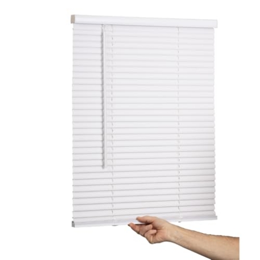Picture of LOTUS & WINDOWARE, INC MAX3672WH2 LOTUS & WINDOWARE Cordless Mini Blind, 1" Vinyl Slats, 36" Wide x 72" Long - White, Window Blinds for Home and Office, Interior Door Blinds - Light Filtering (EA)