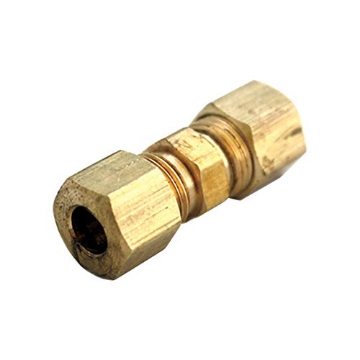 Picture of JMF COMPANY 4504064 JMF 5/8 in. Dia. x 1/2 in. Dia. Compression To Compression To Compression Yellow Brass Union (PK-2-EA)