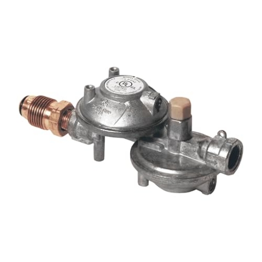 Picture of Mr. Heater, Inc. F273863 Mr. Heater Horizontal Vent Propane Two Stage Regulator, 1, BRASS/BLACK (EA)
