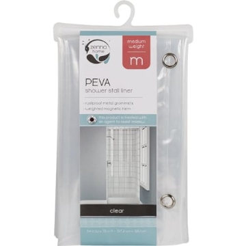 Picture of Zenna Home LPSMKKL Zenna Home 78 in. H x 54 in. W Clear Solid Stall Liner PEVA - Total Qty: 1 (EA)