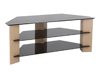 Picture of AVF Group FS1100VAROB-A AVF Wood Varano TV Stand with Glass Shelves for TVs 37" to 55" in Oak/Black (EA)