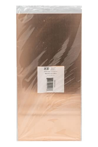 Picture of K&S 01217 K&S Precision Metals Copper Sheet 1217 - 0.025" Thick x 6" Wide x 12" Long - DIY Projects, Metalworking, Jewelry Making, Décor, Made in USA - 1 Sheet (EA)