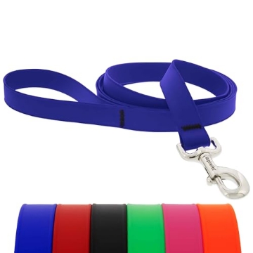 Picture of Lupine Collars & Leads 28059 LupinePet Waterproof Splash Dog Leash, True Blue, 1-inch Wide, 6-Foot Long, Made with BioThane (EA)