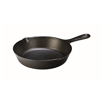 Picture of Lodge Cast Iron L5SK3 Lodge 8 Inch Cast Iron Pre-Seasoned Skillet – Signature Teardrop Handle - Use in the Oven, on the Stove, on the Grill, or Over a Campfire, Black (EA)