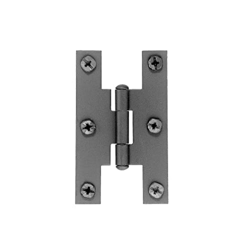 Picture of ACORN MFG AH1BQ Acorn AH1BQ 3" H x 1 13/16 W "H" Style Cabinet Hinges in Forged Iron, Black (1 Pair) (EA)