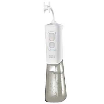 Picture of MIRACLE SMILE MCSML-MC12/4 Ontel Miracle Smile Water Flosser for Teeth & Gum Health, Unique H-Shaped Flossing Head & 4 Water Jets, Cordless Water Flosser Features 360° Cleaning & 3 Pressure Modes, USB Rechargeable Dental Floss (EA)