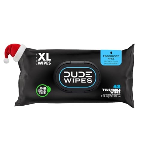Picture of DUDE PRODUCTS INC DW-CE DUDE Wipes - Flushable Wipes Stocking Stuffers - 1 Pack, 48 Count - Unscented - Vitamin-E & Aloe - Septic and Sewer Safe (PK-8-EA)