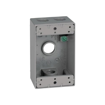 Picture of SIGMA ENGINEERED SOLUTIONS 14251 Sigma Electric, Gray Count (Pack of 1) Sigma Engineered Solutions, 14251 1/2-Inch 4 Hole 1-Gang Box (EA)