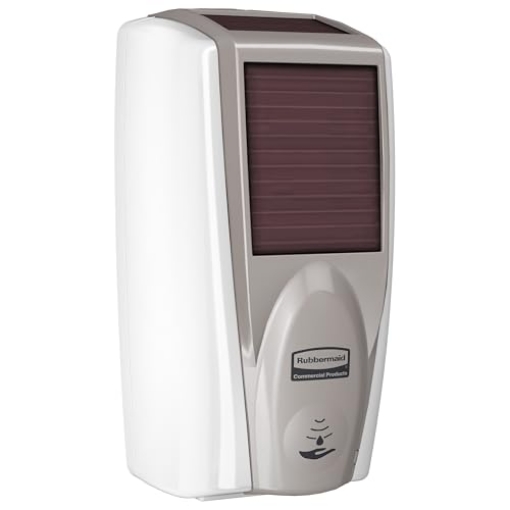 Picture of RUBBERMAID COMMERCIAL 1980828 Rubbermaid Commercial Products AutoFoam LumeCel Hand Soap & Sanitizer Dispenser, White/Gray Pearl, Battery Free, Powered by Indoor Light, Touchless, Wall Mount, for Restrooms in Offices (EA)