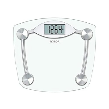 Picture of TAYLOR PRECISION PRODUCTS 75064192 Taylor Digital Bathroom Scale, Body Weight Scale, Instant On and Off, 400 lb Capacity, Sturdy Clear Glass with Chrome-Finish Base (PK-2-EA)