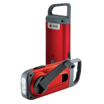 Picture of ETON CORPORATION ARCCR100R-SNG Eton American Red Cross Crank-Powered Clipray Clip-On Flashlight & Smartphone Charger, Hand Crank, Cherry Red, Commitment to Preparedness (EA)