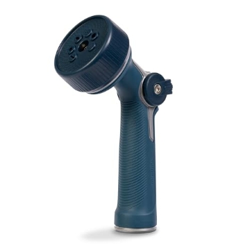 Picture of Gilmour 813762-1002 Gilmour Medium Duty Garden Hose Nozzle with 7 Adjustable Spray Patterns, Water Hose Nozzle for Watering Garden or Lawn, Blue (EA)