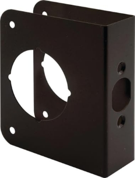 Picture of Prime U10745 Prime-Line U 10745 Brass Lock and Door Reinforcement Plate for 1-3/4 In. Thick Doors, Bronze Finish (Single Pack) (EA)