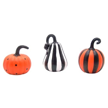 Picture of GERSON COMPANY/GIL DIVISION 2533230 Gerson International Festive Halloween Pumpkins, Fall Décor, Assorted Designs and Colors, Set of 3. Various Sizes (PK-36-EA)