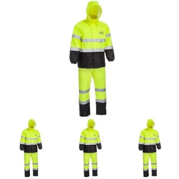 Picture of Boss Products Usa Llc B44531/2XL Boss Unisex High Visibility ANSI Class III Rain Suit Jacket and Bib, Water Resistant, Reflective 3M Tape, 2X-Large (B44530-2XL) (EA)