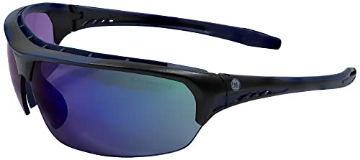Picture of General Tools Mfg Co In GE109BAF General Electric GE Safety Glasses, ANSI Z87.1, 09 Series, Anti-fog/Anti-scratch Lens, 99.9% UV Protection, EN 166, 12 Pack (Black/Blue, Blue Mirror Anti-fog) (EA)