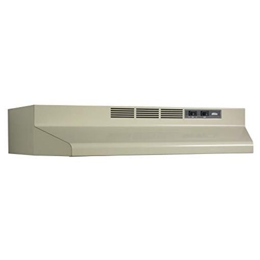 Picture of BROAN-NUTONE F403008 Broan-NuTone 30-inch Under-Cabinet 4-Way Convertible Range Hood with 2-Speed Exhaust Fan and Light, 230 Max Blower CFM, Almond (EA)