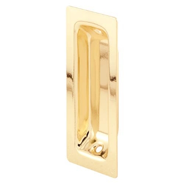 Picture of Prime N 6826 Slide-Co 162457 Rectangular face with an oblong inset closet door pull, Brass plated (2 Pack) (EA)