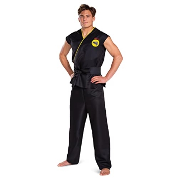 Picture of Disguise DG123789SM Cobra Kai Adult Costume, Official Cobra Kai Gi for with Black Belt, Adult Size Small/Medium (EA)