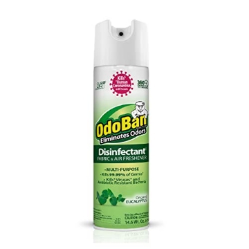 Picture of Clean Control Corporation 910001-14A6 OdoBan Ready-to-Use 360-Degree Continuous Spray Disinfectant & Harsh Aroma Eliminator, Fabric and Air Freshener, Made in the USA, Original Eucalyptus Scent, 14.6 Ounces (PK-6-EA)