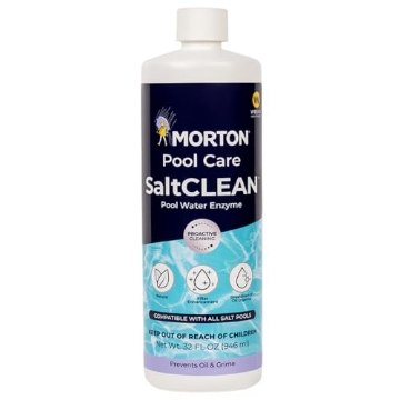 Picture of PURE POOLS INC MPC-CLN32 Morton SaltCLEAN | All-Natural Enzyme Pool Clarifier for Clearer Water | Breaks Down Oils, Lotions & Scum | Weekly Maintenance for All Pool Types | 32oz (EA)