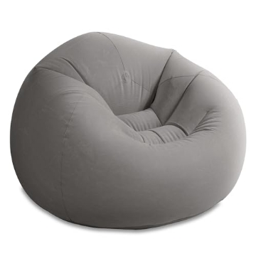 Picture of Intex Entertainment 68579EP Intex 68579EP Beanless Bag Inflatable Lounge Chair: Corduroy Textured Flocking – Durable Vinyl – Folds Compactly – 220lb Weight Capacity – 45" x 45" x 28" (EA)
