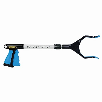 Picture of PIKSTIK LLC T2026 PikStik T-2026, Mini TelescoPik Adjustable Length Reacher, Wide 5.5” Jaw, 90° Rotating Jaw, Ergonomic Trigger Grip, Aluminum & Polycarbonate, 20” - 26” (EA)