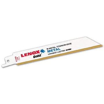 Picture of Lenox Tools 21060656GR LENOX Tools 21060656GR Gold Power Arc Reciprocating Saw Blade, For Wood, Nail-Embedded Wood Cutting, 6-inch, 6 TPI, 5-Pack (EA)