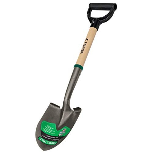 Picture of Truper Tools TR-BY-P Truper 31196 Tru Tough 19-Inch Short D-Handle Round Point Shovel, 19-Inch Wood (EA)