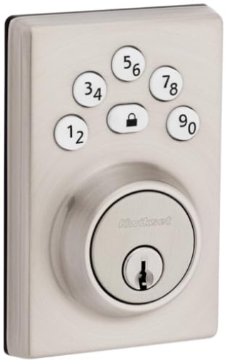 Picture of Kwikset 992400-004 Kwikset 9240CNT-15 Contemporary Powerbolt Electronic SmartCode Deadbolt with RCAL Latch and RCS Strike Satin Nickel Finish (EA)