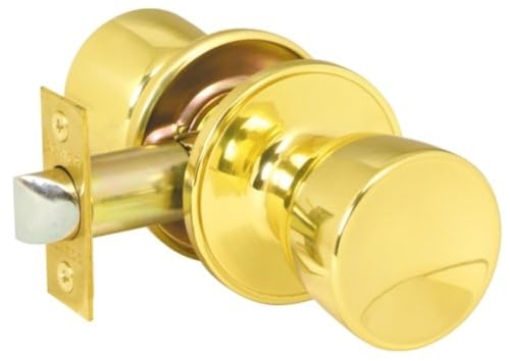 Picture of Ingersoll Rand J10VBYR605 J-Series by Schlage Byron Door Knob with Standard Trim, Hall & Closet Passage Lock, Bright Brass, J10 V BYR 605 (EA)
