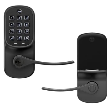 Picture of Yale YRL216-NR-BSP Yale Assure Lever, Keypad Door Lever (for Doors with no deadbolt) - Keyless Entry with pin Code Unlocking and one-Touch or Auto-Locking - Black Suede (EA)