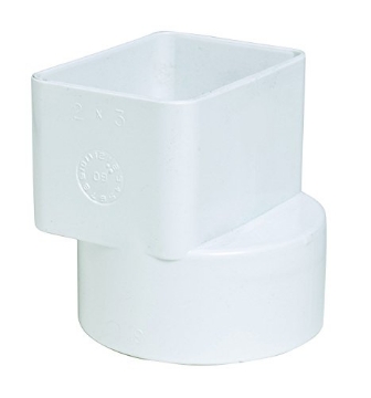 Picture of Nds 9P03 Plastic Trends P1923 PVC Flush Downspout Adapter, 2" x 3" x 3" (EA)