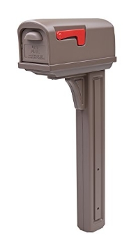 Picture of GIBRALTAR MAILBOXES GCL100MAM Gibraltar Mailboxes Classic Medium Capacity Double-Walled Plastic Mocha, All-In-One Mailbox & Post Combo Kit, GCL10000M,large (EA)