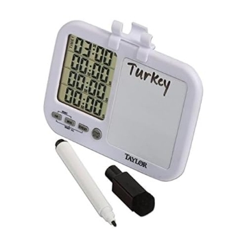 Picture of TAYLOR PRECISION PRODUCTS 5849 Taylor 5849 Four-Event Digital Timer with Whiteboard for School, Learning, Projects, and Kitchen Tasks, white (EA)