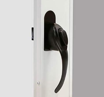 Picture of LARSON MANUFACTURING CO CH2000501 Larson Certified Push Button Black Euro Latch, Storm Door Handle Replacement for Metal, Wood, or Vinyl Doors (EA)