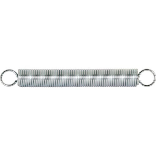 Picture of Prime SP 9636 Prime-Line SP 9636 Extension Spring, Spring Steel Construction, Nickel-Plated Finish, 0.120 GA x 1 In. x 8-1/2 In., Closed Single Loop (Single Pack) (EA)